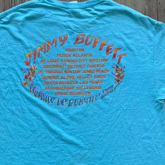 Jimmy Buffett Concert T-Shirt XL Baby Blue Graphic Tee - Picture 2 of 4